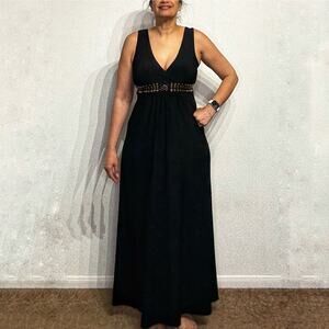 JSP Black Studded Maxi Dress Sz M